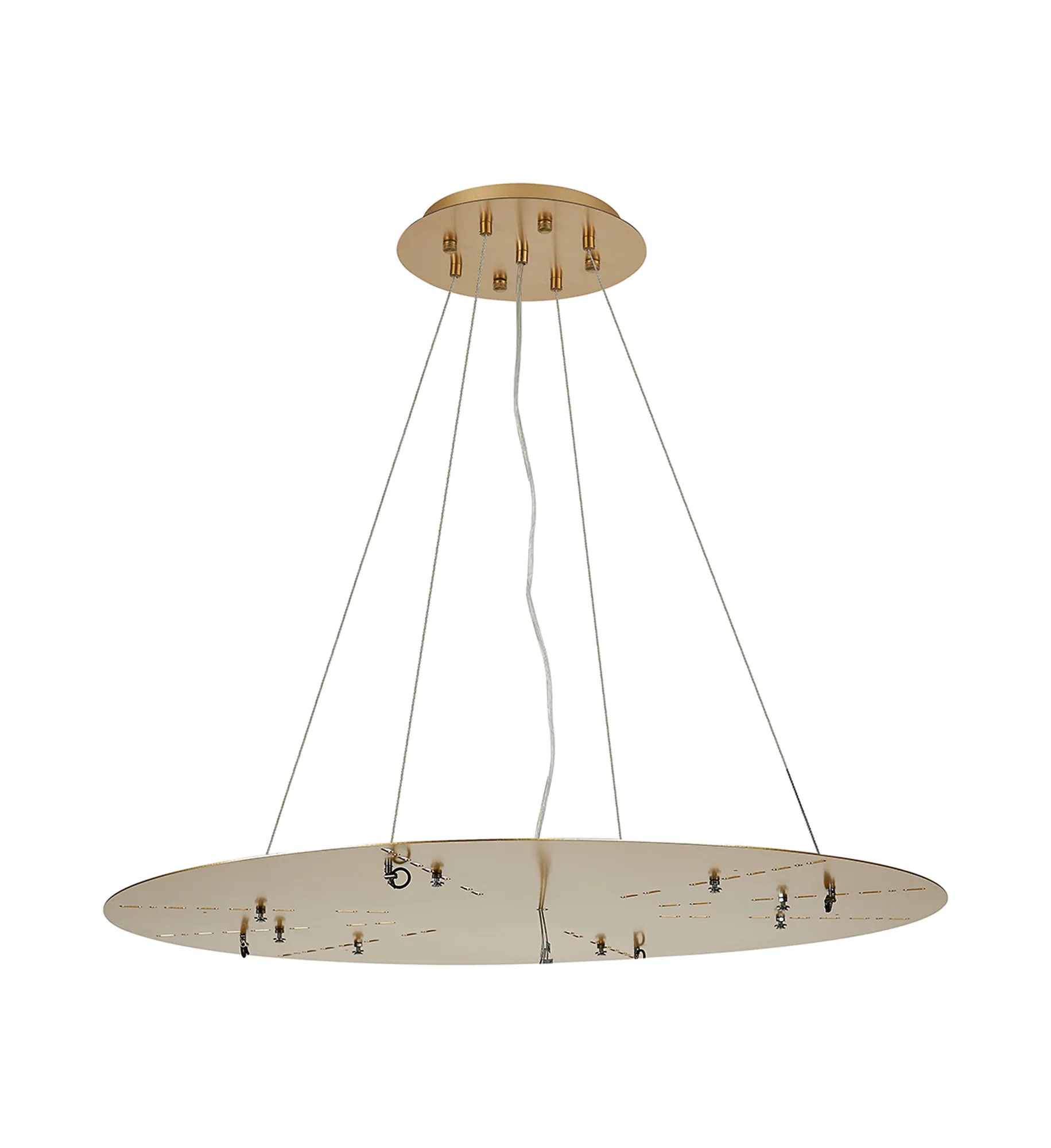 D0938BR  Lowan 79cm, 3m Brass/Painted Brass, Suspension Plate c/w Power Cable To Lower Flush Fittings, Max Load 40kg (ONLY TESTED FOR OUR PRODUCTS)